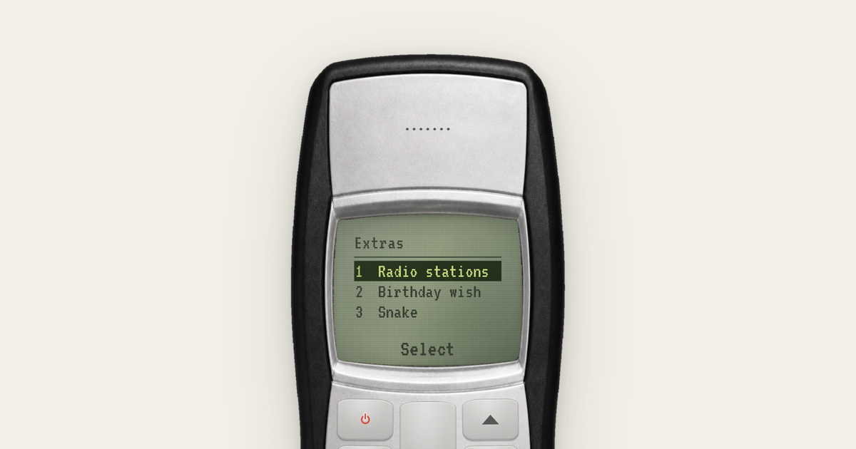 The Full Talktime handset, with radio, wishes and games in its menu